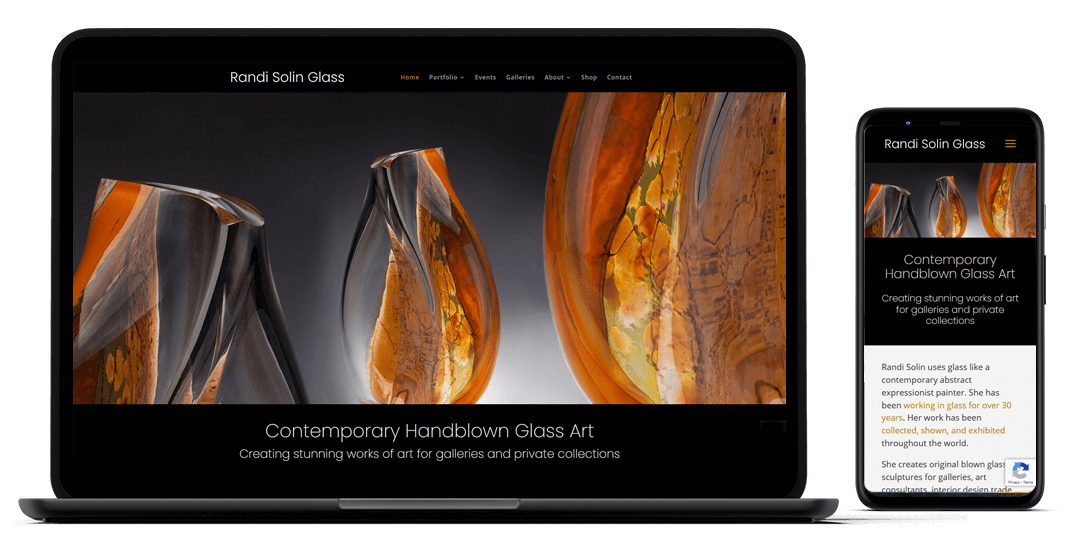 Randi Solin Glass website device showcase